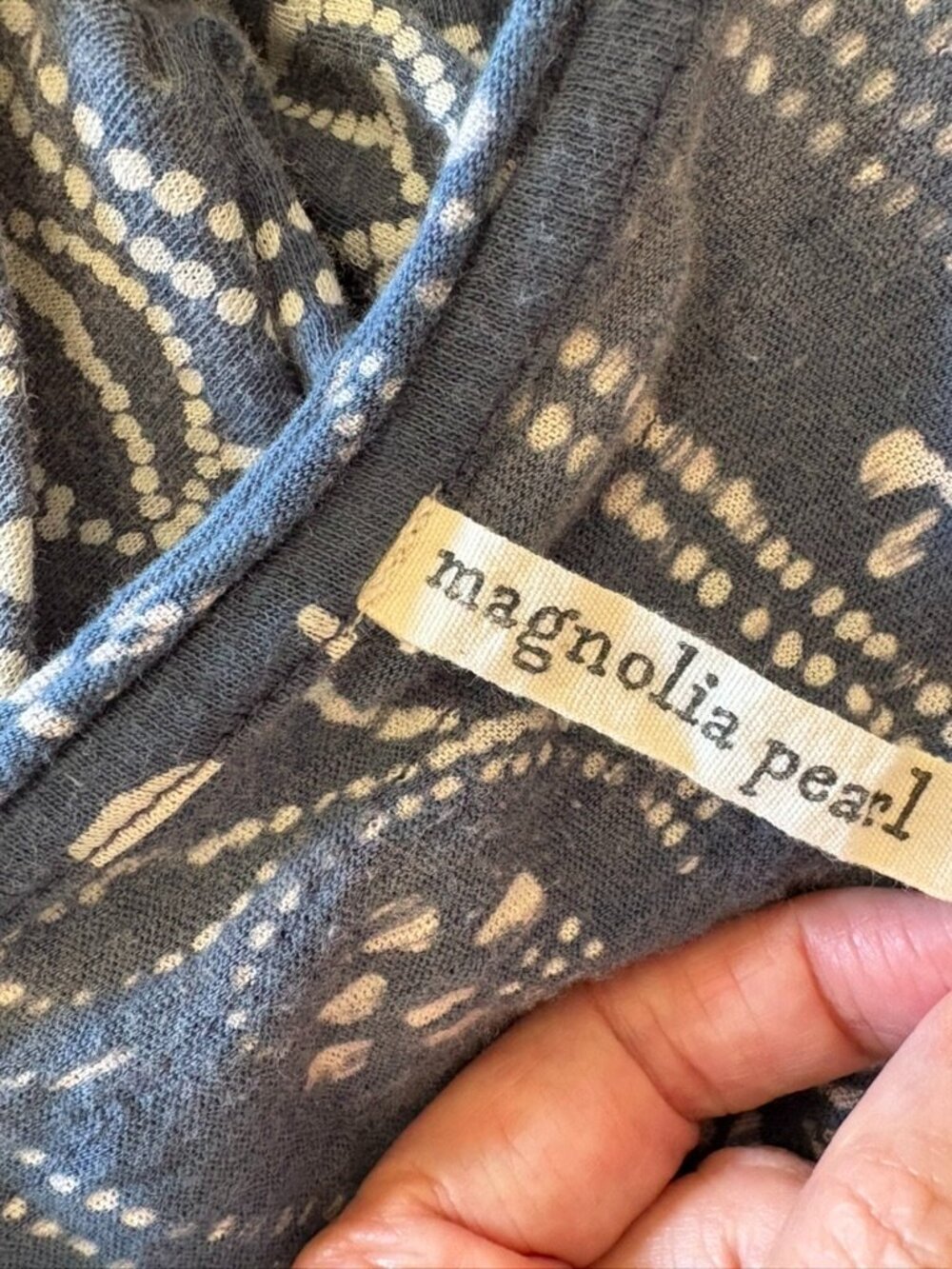 Magnolia Pearl Paisley Bandana Print Tee Dress, Blue & White OS - Picture 7 of 9